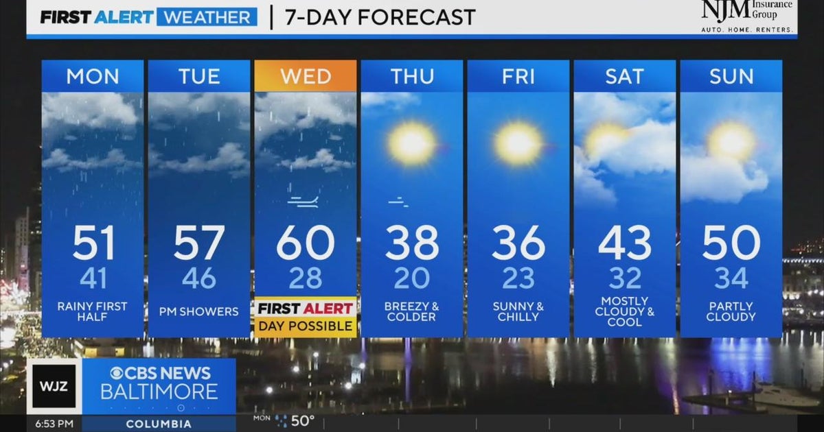 Rain and mild temperatures return to Maryland - CBS Baltimore