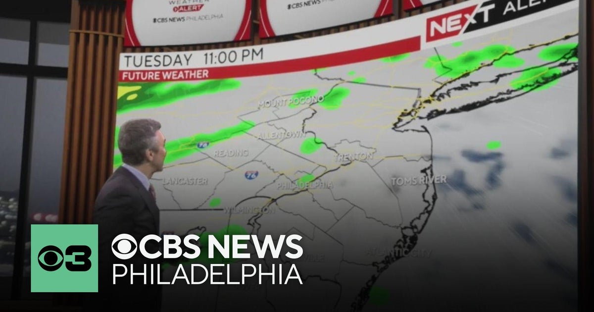 Showers continue Tuesday night in Philadelphia region before heavier ...