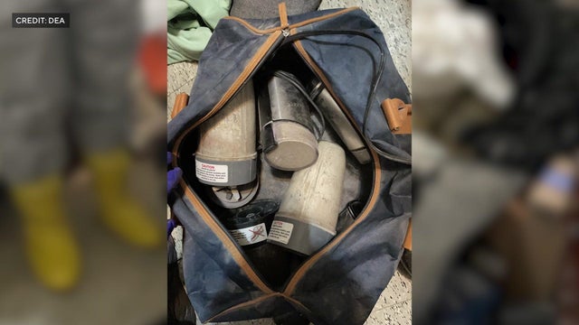 A bag with containers of fentanyl. 