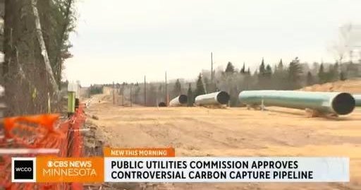 CO₂ pipeline approved by Minnesota Public Utilities Commission - CBS ...