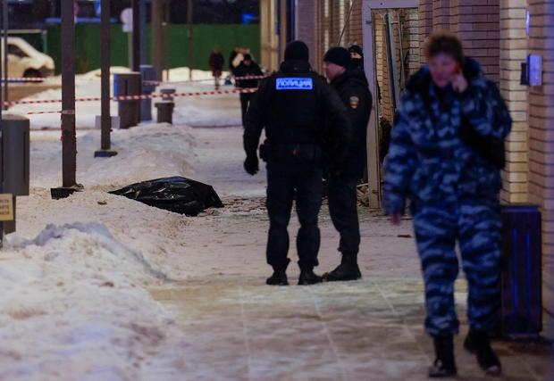 A view shows a scene of an explosion, which reportedly killed two army officers, in Moscow 