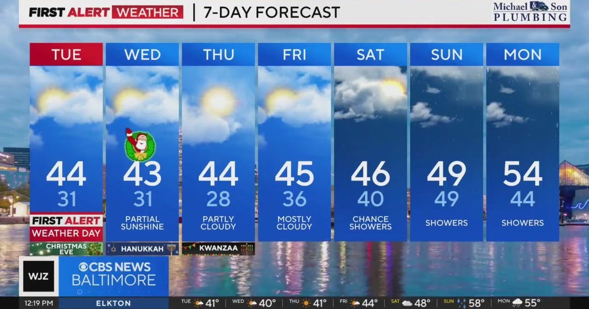 Wintry weather in Maryland prompts Alert Day on Christmas Eve - CBS Baltimore