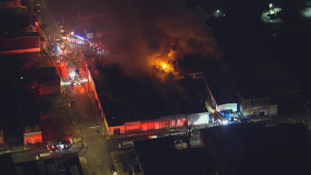 Fire in Philadelphia's Frankford section on Dec. 24, 2024 