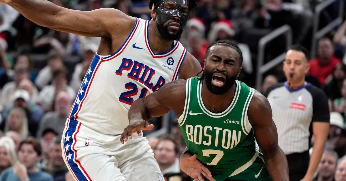 After the pre-game fall, Embiid leads the Philadelphia 76ers to a Christmas Day victory over the Celtics