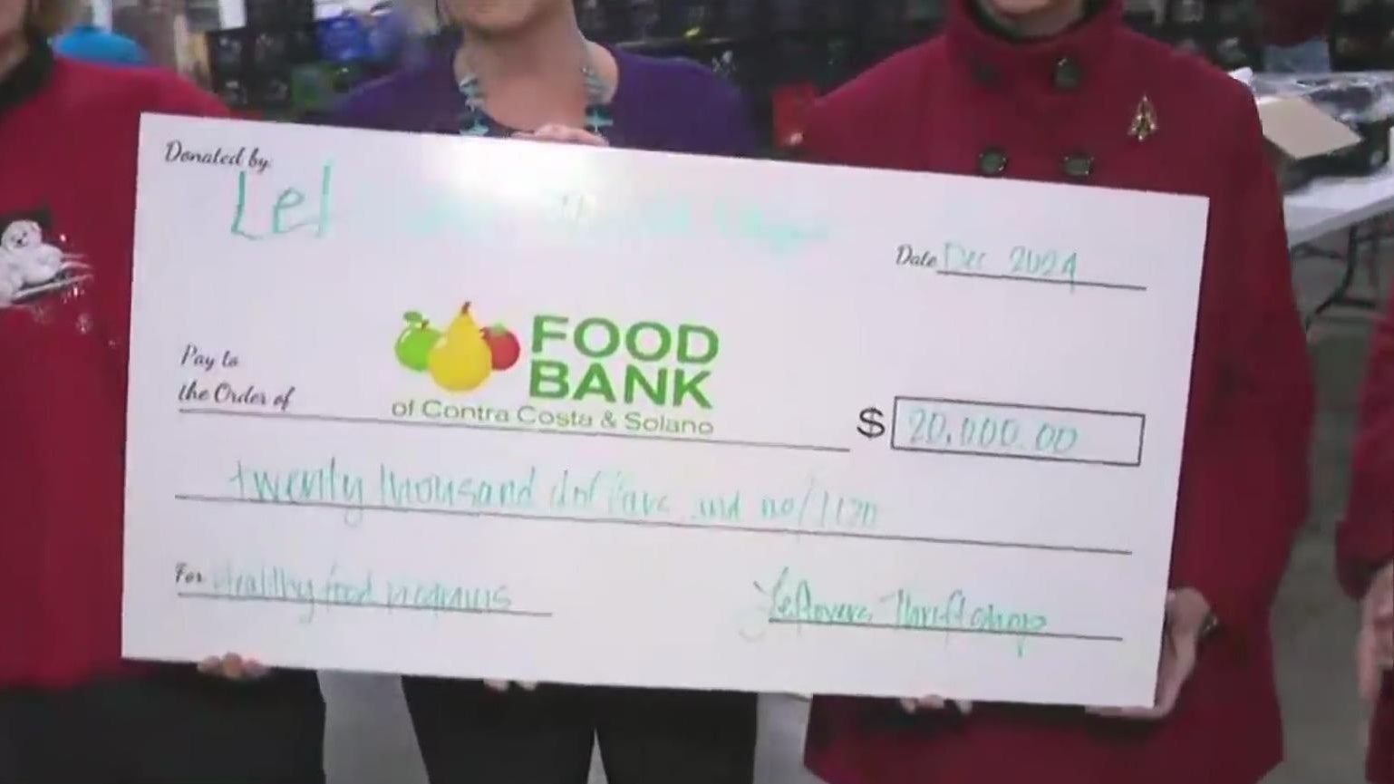 Leftovers Thrift Shop donates $20,000 to Food Bank of Contra Costa & Solano