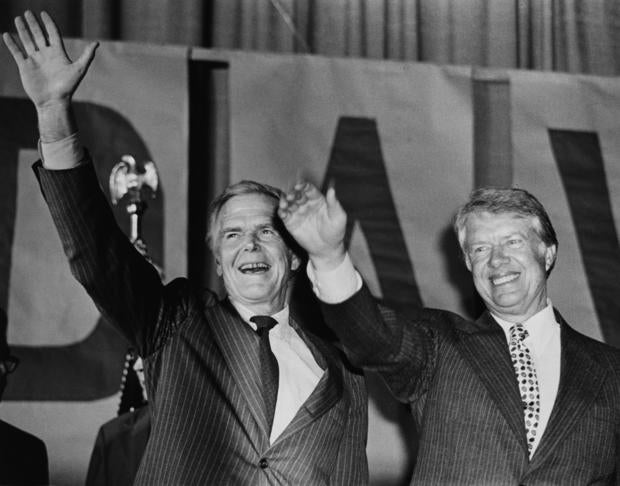 Senator Haskell And US President Carter Waving 