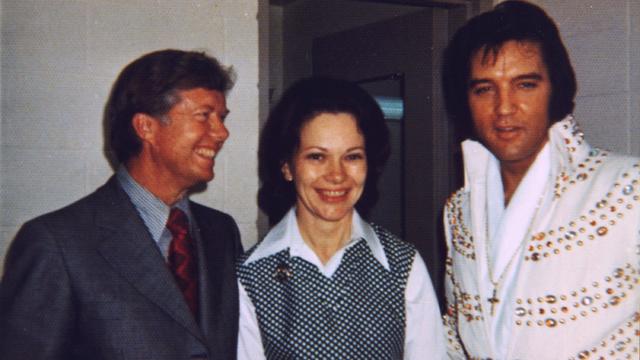 Photo of Elvis Presley & Jimmy Carter & Rosalynn Carter 