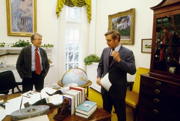 Jimmy Carter And Walter Mondale Meet In White House