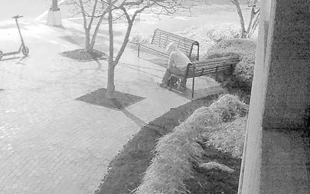 Security footage showing a person planting a pipe bomb outside the headquarters of the Democratic National Committee on Jan. 5, 2021.