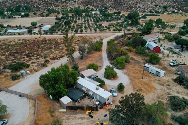 A view of the location where seven people were fatally shot at an illegal marijuana growing operation in the unincorporated area of Aguanga in Riverside County 