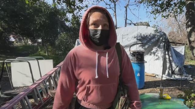 Homeless person living along Coyote Creek 