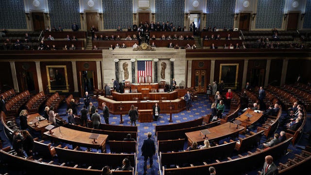 Members of the House of Representatives begin to assemble prior to the start of a joint session of Congress to finalize the 2024 presidential election results at the U.S. Capitol on Jan. 6, 2025. 