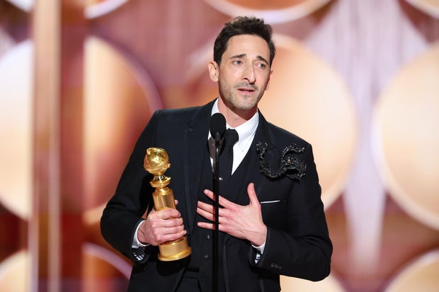 Adrien Brody wins Golden Globe Award