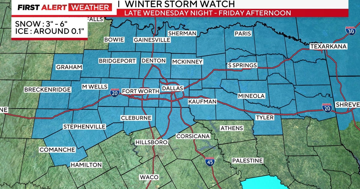 Winter storm watch issued for North Texas Wednesday through Friday ...