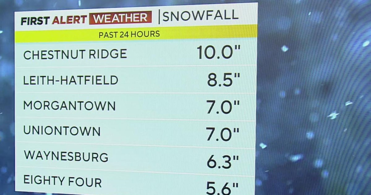 How much did it snow in the Pittsburgh area? - CBS Pittsburgh