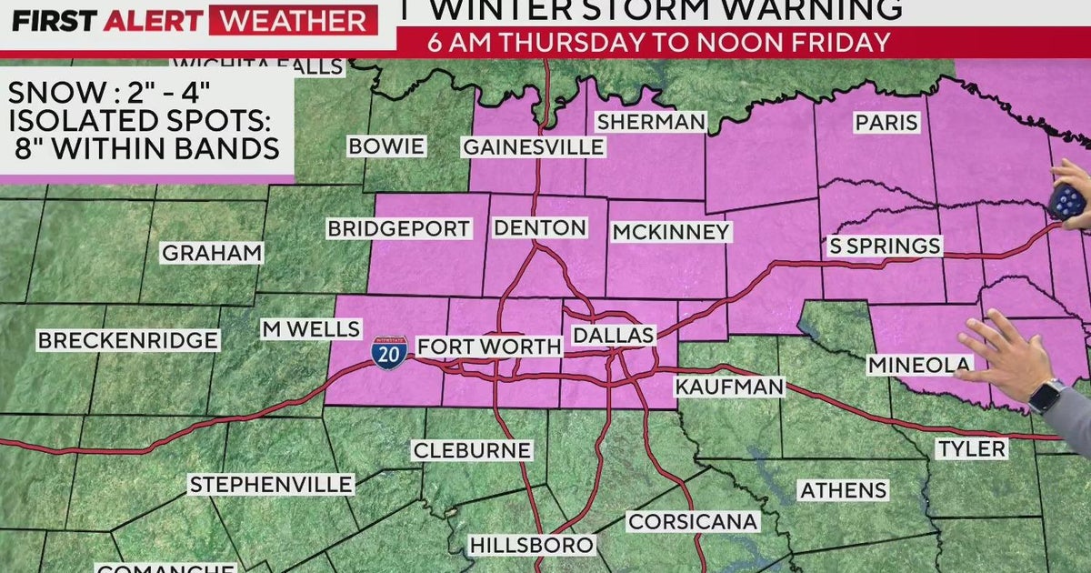 Winter storm warning issued for parts of North Texas - CBS Texas