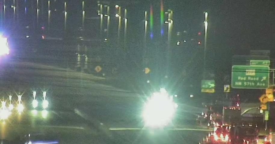 Rollover crash on northbound Turnpike near Red Road, woman hospitalized Rollover crash on northbound Turnpike near Red Road, woman hospitalized