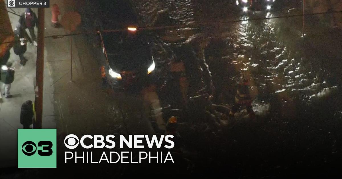 28th Street is closed after a water main break in the Grays Ferry neighborhood of South Philadelphia