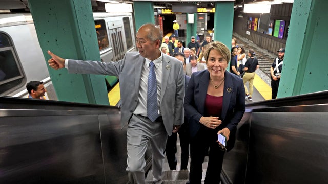 Healey on MBTA's new tap-to-go payments: 'You don't have to hunt for change anymore.' 
