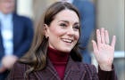 Britain's Catherine, Princess of Wales, waves following a visit to the Royal Marsden Hospital in west London on Jan. 14, 2025. 