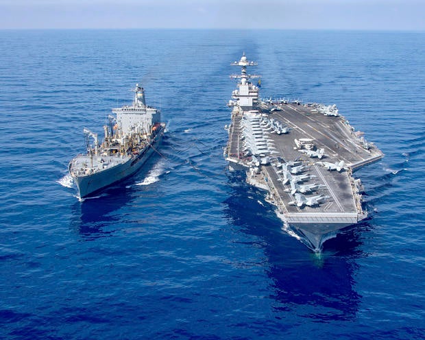 Biden announces aircraft carriers will be named for Bush, Clinton