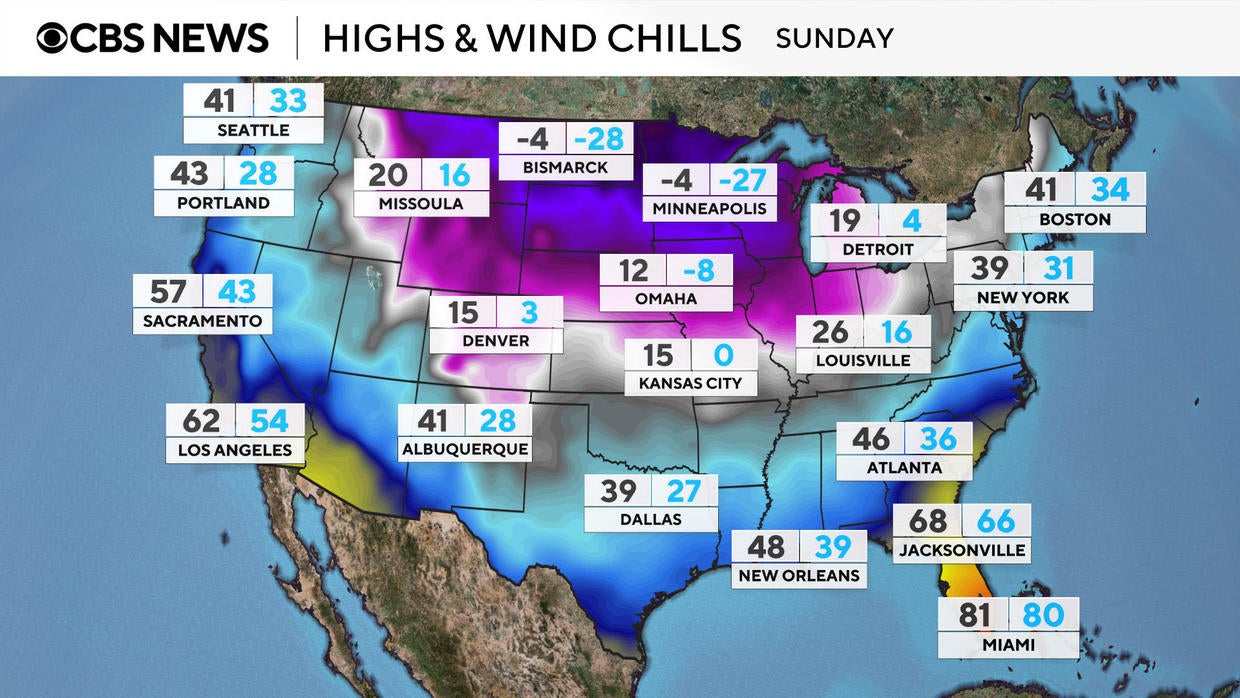 Polar vortex set to freeze the U.S. as far as the Deep South CBS News