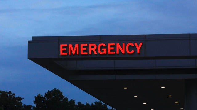 Hospital emergency room entrance sign 