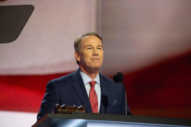 Ohio Lt Gov. Jon Husted speaks at the Republican National Convention in Milwaukee, Wisconsin, on July 15, 2024.