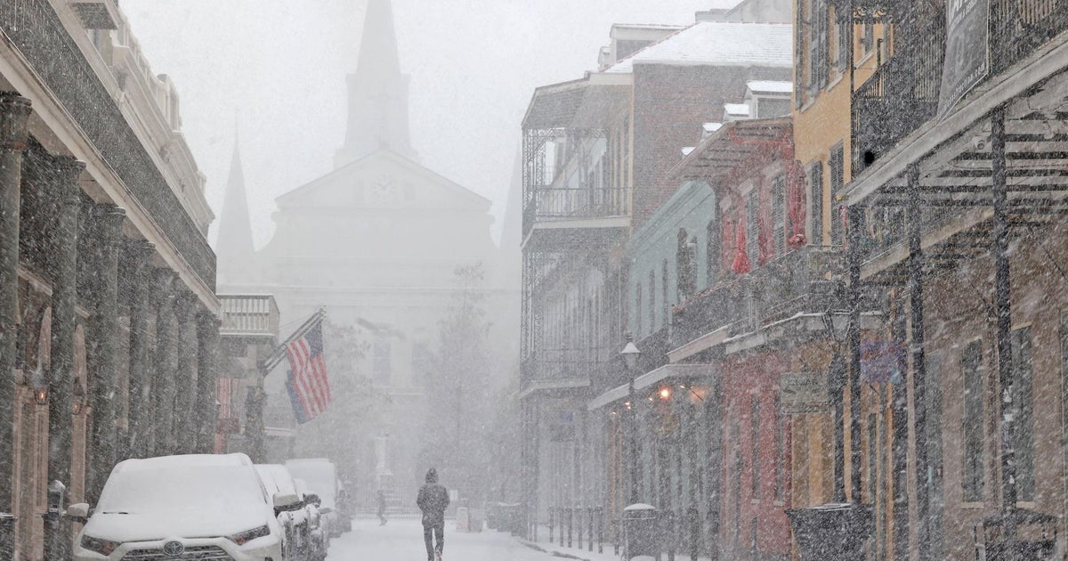 Rare winter storm, snow hit parts of the South - CBS News