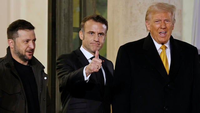 French President Emmanuel Macron Meets With Donald Trump And Volodymyr Zelensky At Elysee Palace 