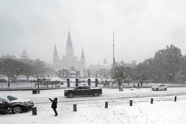 Winter Storm Brings Rare Snowfall To Large Swath Of Southern States