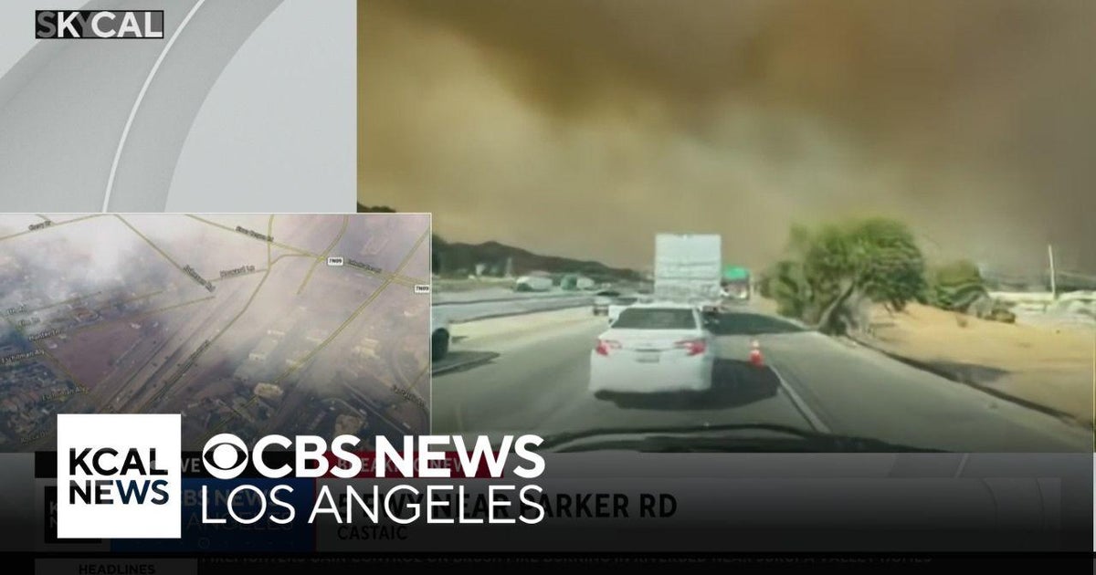 Traffic builds on northbound 5 Freeway in Castaic as Hughes Fire rages ...