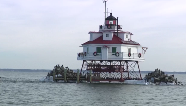 Ice Cutting Vessel on the Chesapeake Bay in Maryland 