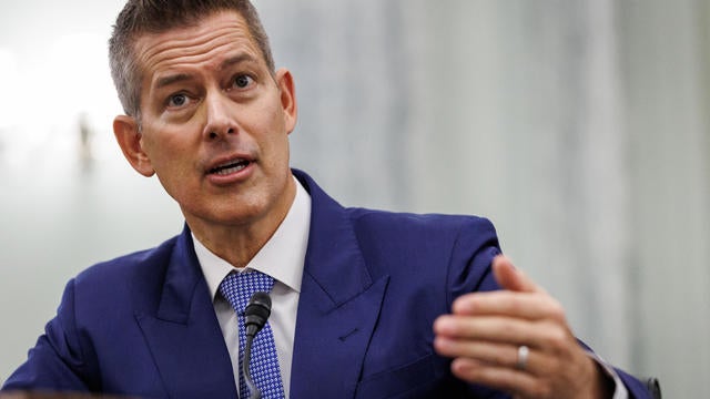 Sean Duffy, President Trump's nominee for Secretary of Transportation, testifies before the Senate Commerce, Science, and Transportation Committee during his confirmation hearing in the Russell Senate Office Building on January 15, 2025 in Washington, DC. Duffy, 