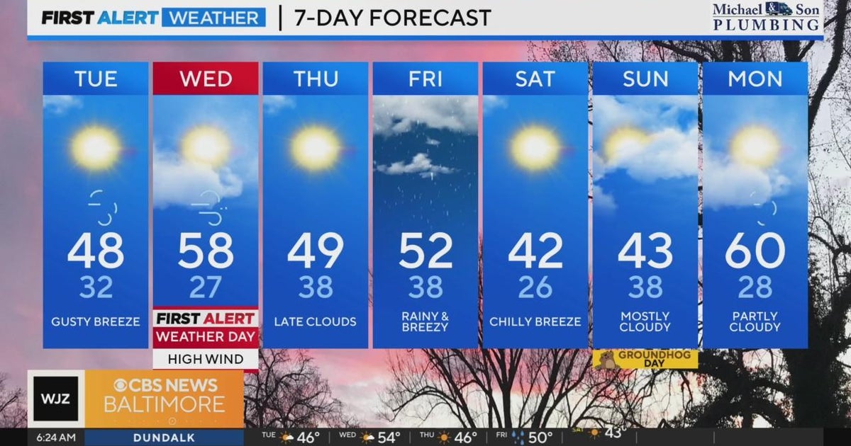 Alert Day in Maryland Wednesday for strong wind gusts - CBS Baltimore