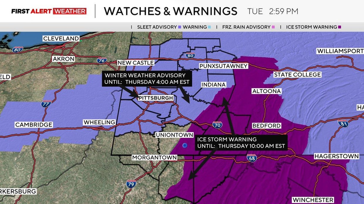 Ice storm warning, winter weather advisory issued for parts of ...