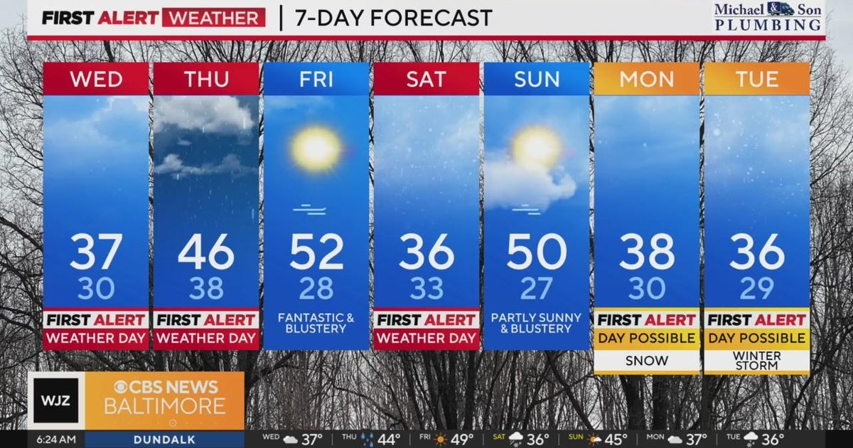 Winter weather expected Wednesday night in Maryland - CBS Baltimore