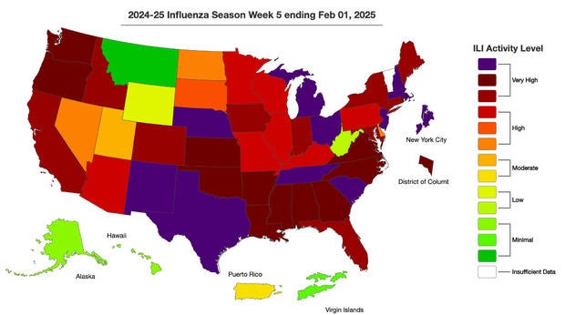 CDC flu map 