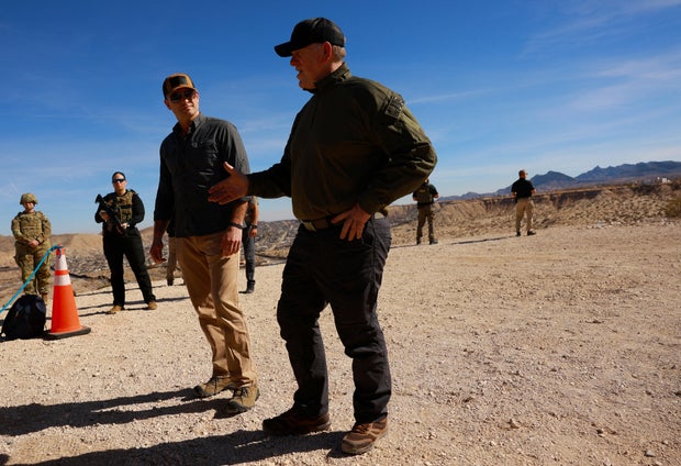U.S. Defense Secretary Hegseth meets with military personnel, in Sunland Park