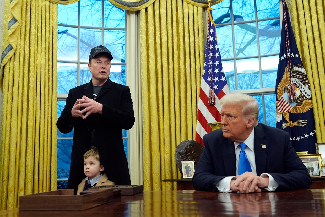 Elon Musk defends DOGE in Oval Office as Trump orders agencies to ...