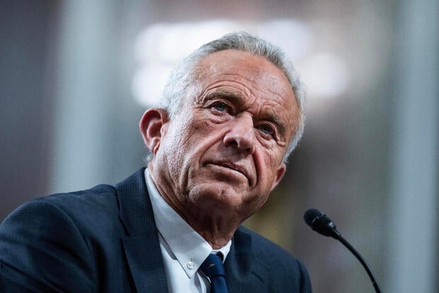 Robert F. Kennedy Jr. testifies during his Senate Finance Committee confirmation hearing on Wednesday, Jan. 29, 2025. 