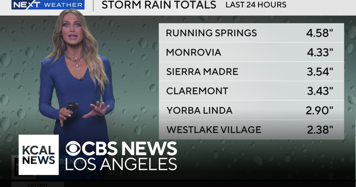 The latest rainfall totals from the LA County storm - CBS Los Angeles