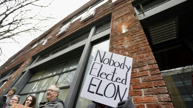 Tesla Protest Seattle 