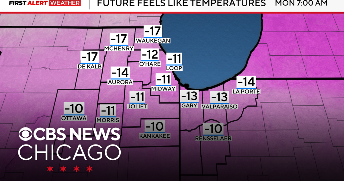 Below-zero wind chills in Chicago on Monday - CBS Chicago