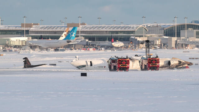 Delta Air Lines plane crashes at Toronto Pearson Airport 