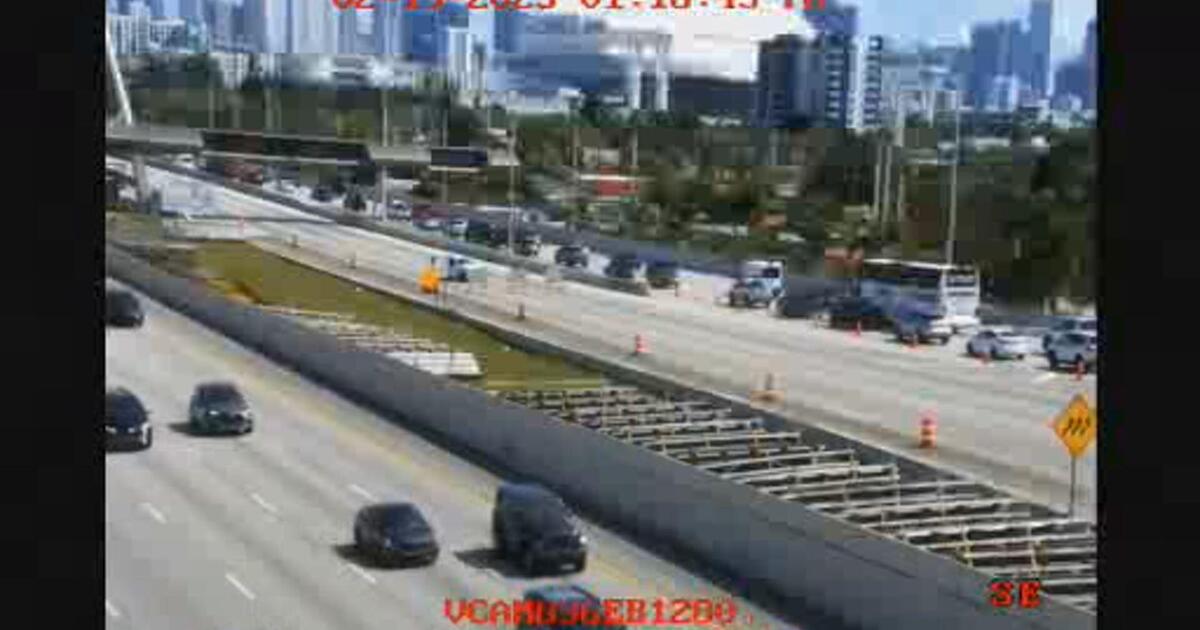 Eastbound Dolphin Expressway lanes near I-95 closed for overhead bridge support structure inspection, FDOT says