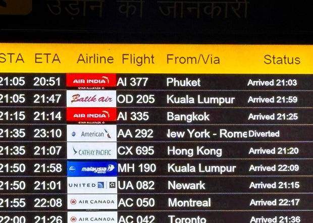India deviates US flight