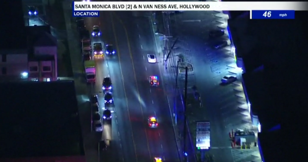 Police pursuing reckless driver in Tesla in Hollywood