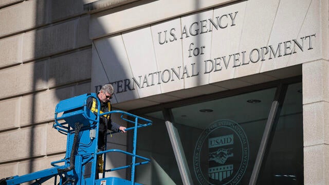 USAID Signage Is Covered Up At Their Washington Headquarters 