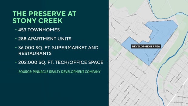 A map shows the area where the homes will be built